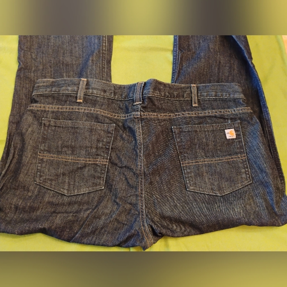 Carhartt FR Flame Resistant CAT 2 2112 Dark Blue Denim Jeans Size 20P - Picture 7 of 12